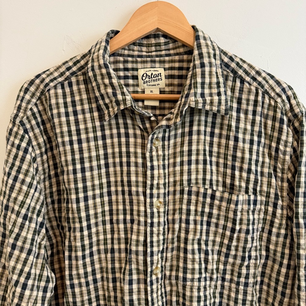 Orton Brothers Mid-Weight Flannel Shirt Mens Cotton Button Up Plaid Vermont XL - Picture 2 of 10